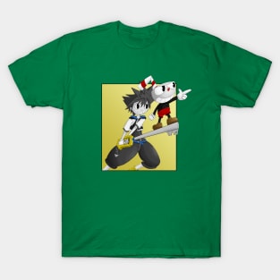 Kingdom Hearts starring Sora and Cuphead T-Shirt